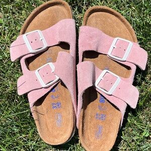 Birkenstock Pink Suede Arizona Sandals | 37